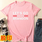 Let'S Go Brandon T Shirt English Letter Pattern Short Sleeve T-Shirt