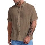 Men Hawaii Shirts Short Sleeve Shirt Fashion Simple Shirt