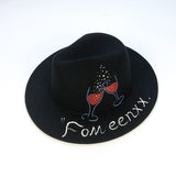 Italian Fedora Hats Doodle Hand Drawn Hat Autumn and Winter Black Top Hat