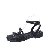 Nude Block Heel Peep Toe Simple and Comfortable Sandals