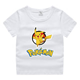 Children Pokemon Pikachu T Shirt Summer Short Sleeve Cotton Leisure Sports