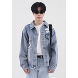 Paisley Denim Jacket Men's Autumn Loose Printed Casual Denim Jacket