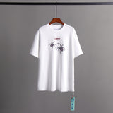 Off Whtie T Shirts Red Spider Arrow Print Men And Women Same Style Fashion Brand Short Sleeve