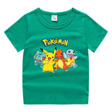 Children Pokemon Pikachu T Shirt Cotton T-shirt Casual Sports Cute
