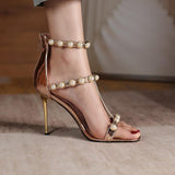 Nude Heels for Wedding Stiletto Heel Sandals