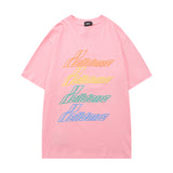 We11 Done T Shirts Color Letter Print Loose Large Size Men and Women Same Style