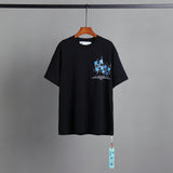 Off Whtie T Shirts Design Short Sleeve Arrow Print Male And Female Trendy Brand Short Sleeve