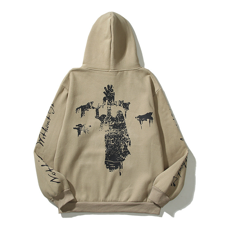 Grafitti Sweatshirts Autumn Winter Retro Design Graffiti Hooded