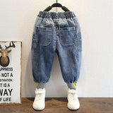 Toddler Boys Pants Boys Spring Clothing Jeans Loose New Fashionable Children's Clothing Handsome Western Style Boy Spring Trousers
