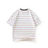 Children T Shrits Children's Summer Clothing Boys Short Sleeve Loose Striped