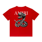 Amiri T Shirt Printed Casual Hip Hop round Neck Short Sleeve T-shirt