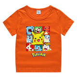 Children Pokemon Pikachu T Shirt Children Summer Clothing Short Sleeve T-shirt Male