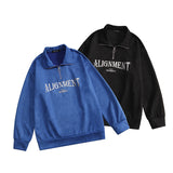 Preppy Aesthetic Sweatshirt Spring Leisure Half Zipper and Lapel