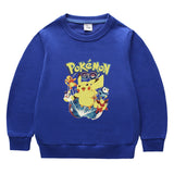 Children Pokemon Pikachu Hoodie Cotton Top Children's round Neck Bottoming Shirt