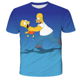 Homer Simpson Shirt Digital Printing Loose Breathable Casual Short Sleeve T-shirt