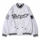 Mens Fall Outfits Embroidered Letters Armband High Street Retro Baseball Uniform Male and Female Couples Wear Jacket Jacket