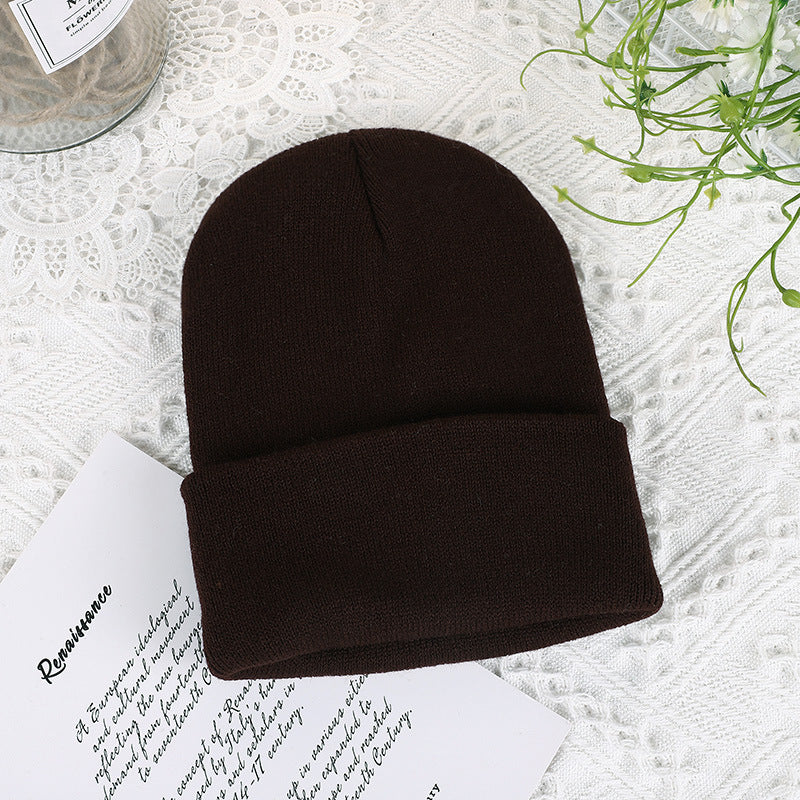Men Winter Hats Solid Color Women's Autumn and Winter Hat