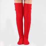 Winter Thick Knit Thigh High Socks Long Stockings Boot Autumn and Winter Knitting over the Knee Stockings