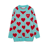 Mens Fall Outfits High Street Striped Couple Knitwear Sweater Simple Retro Crew Neck