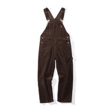 Man Fall Outfits Cargo Pants Suspender Pants Men and Women Autumn Loose Solid Color Corduroy Retro Casual Jumpsuit