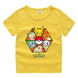 Children Pokemon Pikachu T Shirt Children Summer Clothing Short Sleeve T-shirt Male