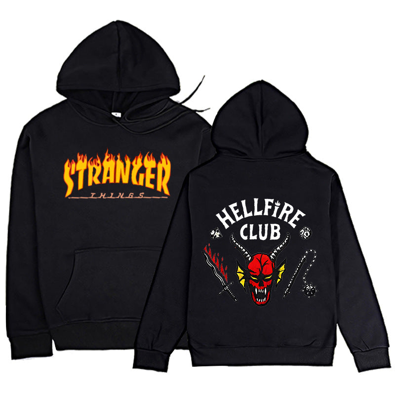 Stranger Things Hellfire Club Hoodie Monster Autumn Winter Sweater All-Match Loose Neutral Hooded Sweater