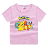 Children Pokemon Pikachu T Shirt Cotton T-shirt Casual Sports Cute
