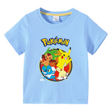 Children Pokemon Pikachu T Shirt Cotton T-shirt Casual Sports Cute