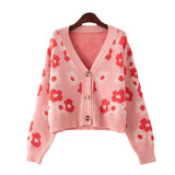 Preppy Aesthetic Sweater Knitted Cardigan for Women Autumn and Winter Loose Fashion