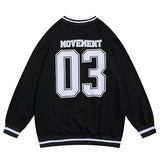 Baby Blue Varsity Jacket American Retro Loose Couple V-neck Baseball Uniform