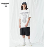 Preppy Aesthetic T Shirt Double Yarn Crew Neck Loose Casual Print T-shirt