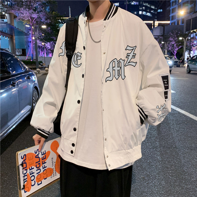 Baggy Jacket Autumn Retro Baseball Uniform Loose Jacket
