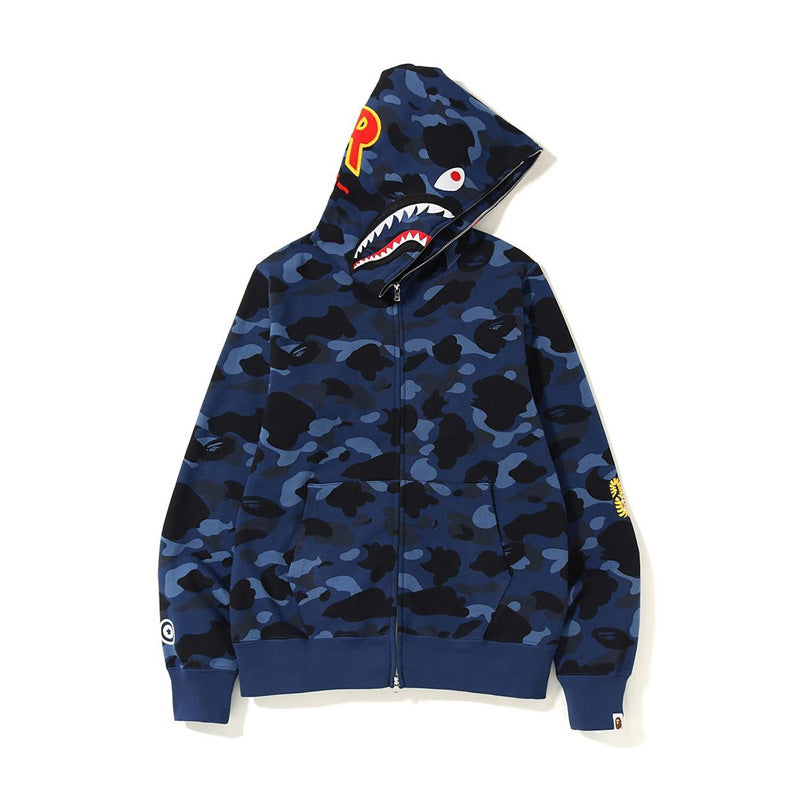 WGM Closing Sweater Men's Hooded Zipper Camouflage Casual Flyaway Jacket