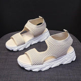 Women Open Toe Sandals Flats Sports Summer Muffin Platform Open Toe Casual Sandals