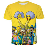 Homer Simpson Shirt Summer Print Short Sleeve Loose T-shirt
