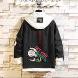 Comic Denim Jacket Autumn and Winter Casual Loose Jacket Clothes
