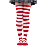 Winter Chunky Cable Thick Knit Thigh High Socks Long Stockings Boot Christmas Stockings Striped Hold-Ups Female Stockings