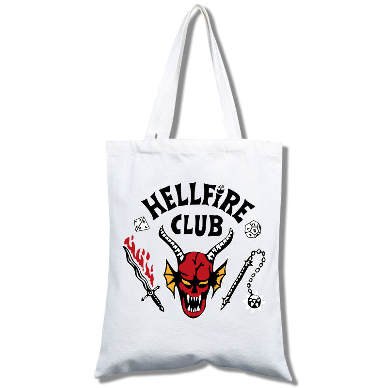 Stranger Things Hellfire Club Handbag Student Shopping Mobile Phone Canvas Portable Messenger Bag
