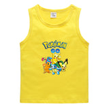 Children Pokemon Pikachu T Shirt Casual Sports Sweat-Absorbent Vest