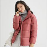 Women Winter Coats Puffer Jacket Down Coat Female Thin Lightweight Short Type Stand Collar Autumn and Winter White Duck Down Coat