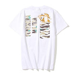 Shark Print T Shirt Summer Zipper Printed Short Sleeve