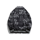 Orange Varsity Jacket Autumn Loose Paisley Jacket