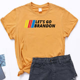 Let's Go Brandon T Shirt Letter Print Short-Sleeve T-shirt for Women