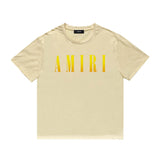 Amiri T Shirt Gradient Letter Flower Casual Short Sleeve T-shirt