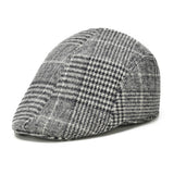 Check Beret Hat Autumn and Winter Check Middle-Aged and Elderly Men and Women Hats for the Elderly