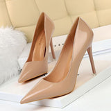 Nude Heels for Wedding High Heels Spring Girl Black Work Shoes