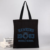 Stranger Things Hellfire Club Handbag Hawkins Middle School Printing Fashion Canvas Reticule