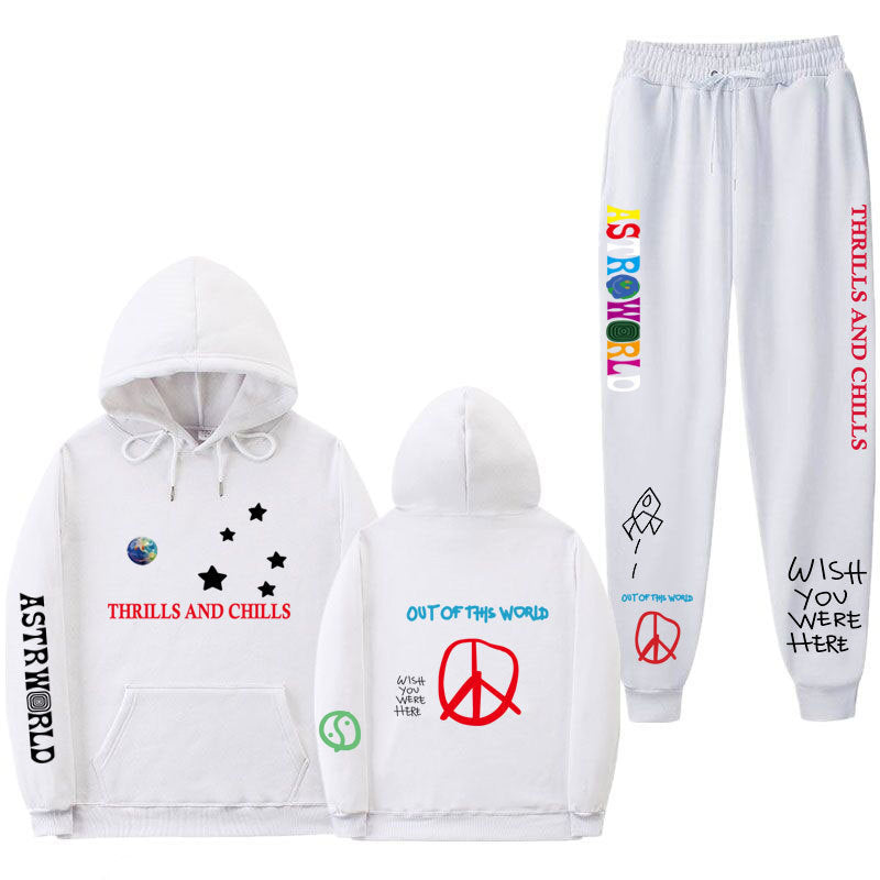 Travis Scott Astroworld Hoodie & Pant 2 Piece Set Fashion Men and Women