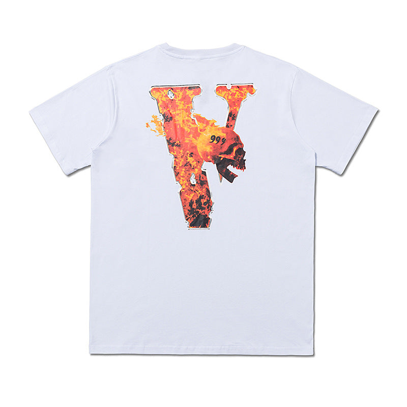 City Morgue Vlone T Shirt Summer Fashion Large V Printed Short Sleeve T-shirt