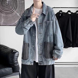 Men Denim Jacket Men's Jacket Autumn and Winter Loose Retro Coat Top